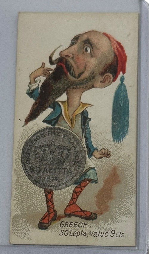 1889 N72 Duke\'s Tobacco Card COINS of all Nations Greece Coin