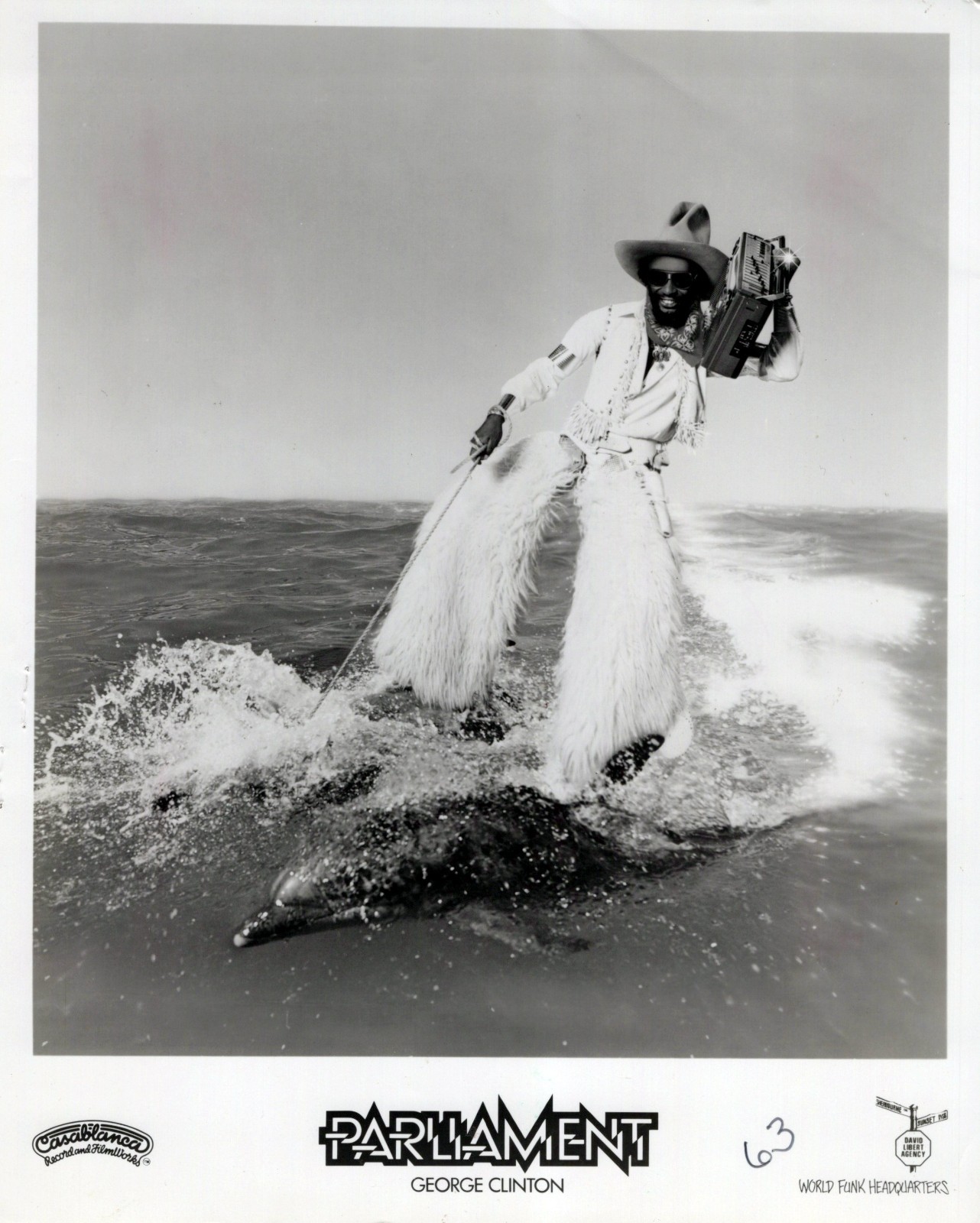 George Clinton Parliament 8x10 B&W Promo Photo Motor Booty Affair Casablanca
