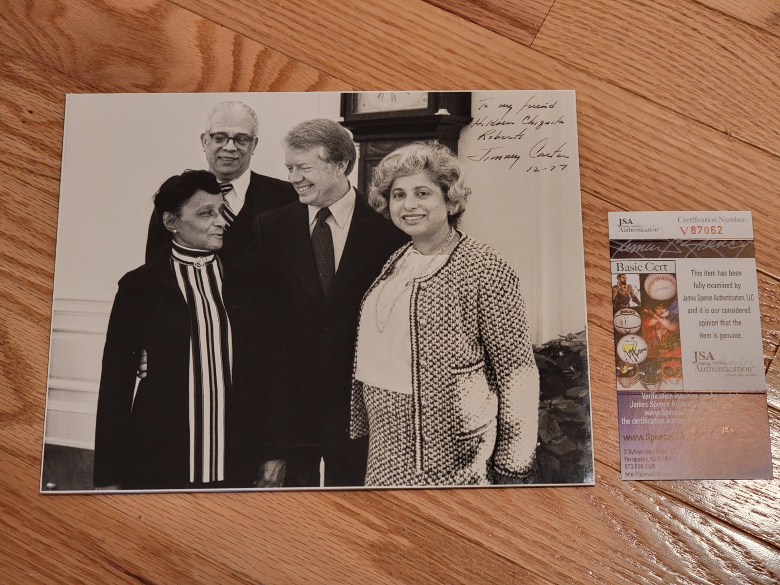 President Jimmy Carter HAND SIGNED White House PHOTO AS PRESIDENT with JSA LOA