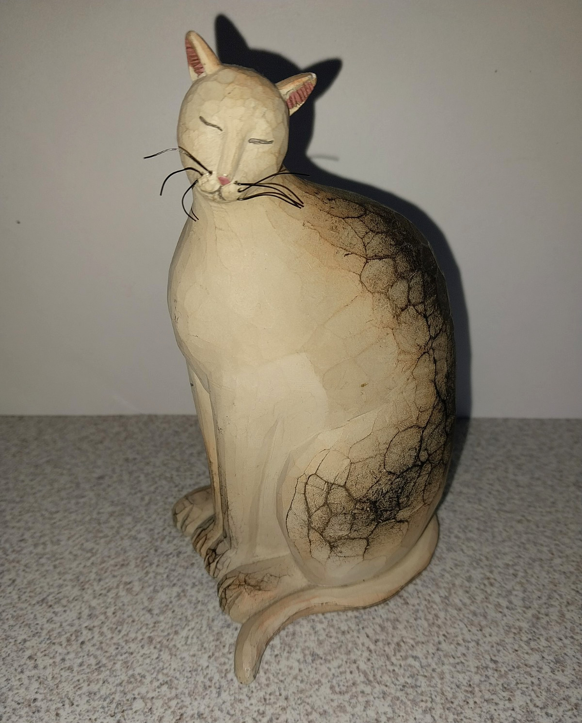 VINTAGE SIGNED DOTTY CHASE RESIN FOLK ART CAT