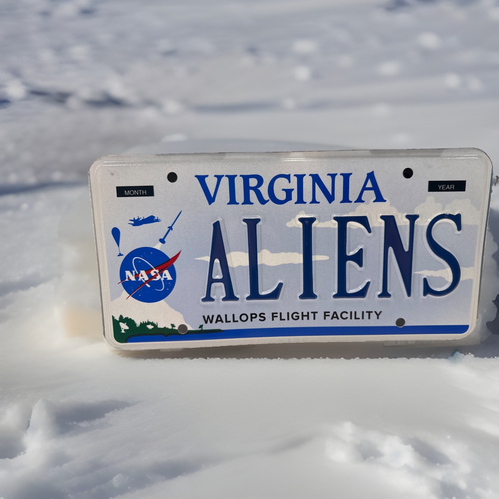 Exp Va Personalized Vanity License NASA ALIENS Wallops Flight Facility Tag Sign
