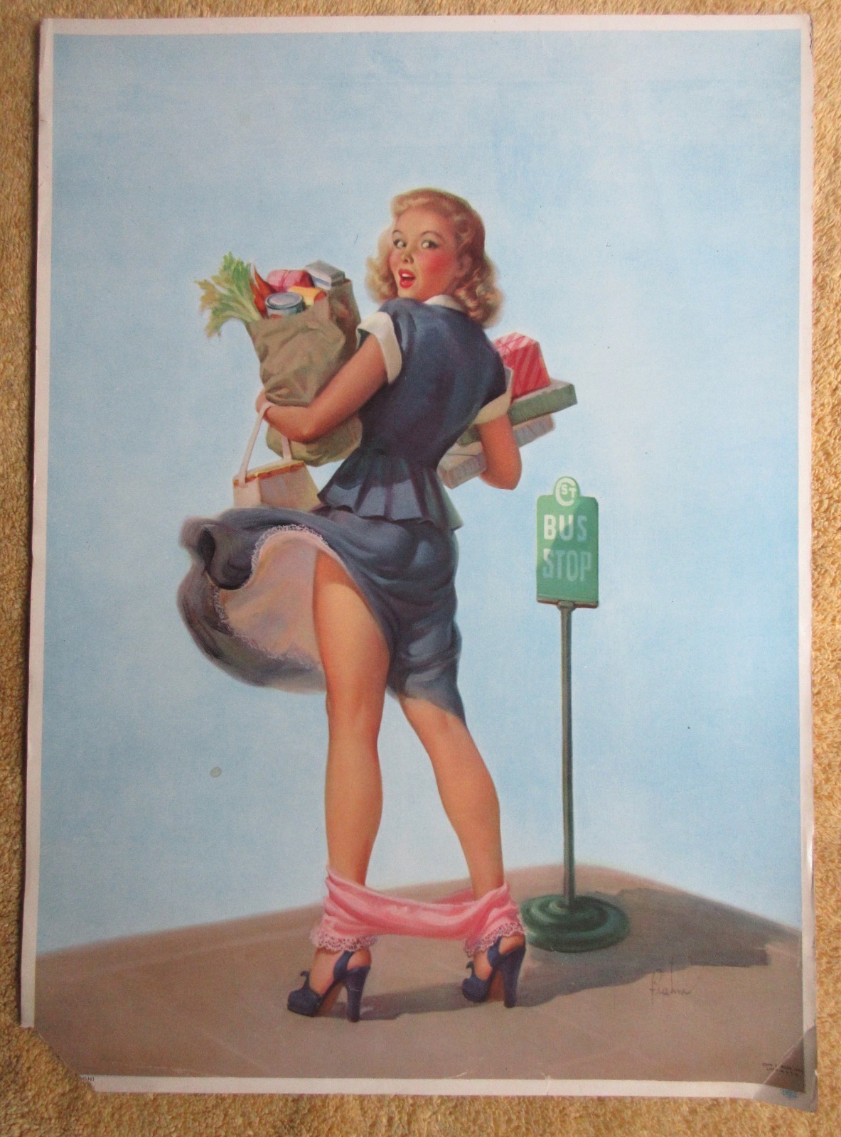 VINTAGE 1950 ART FRAHM DROPPED PANTIES SERIES CALENDAR ART LITHO \ VINTAGE 1950 ART FRAHM DROPPED PANTIES SERIES CALENDAR ART LITHO \