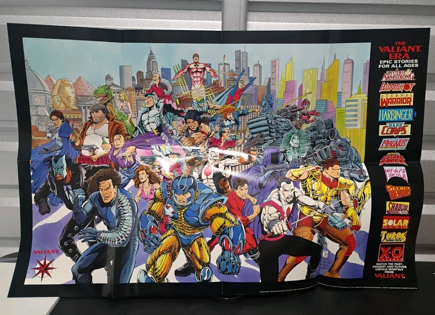 Vintage 1993 Comic Promo Poster THE VALIANT ERA - ALL CHARACTERS 34x22 Vintage 1993 Comic Promo Poster THE VALIANT ERA - ALL CHARACTERS 34x22