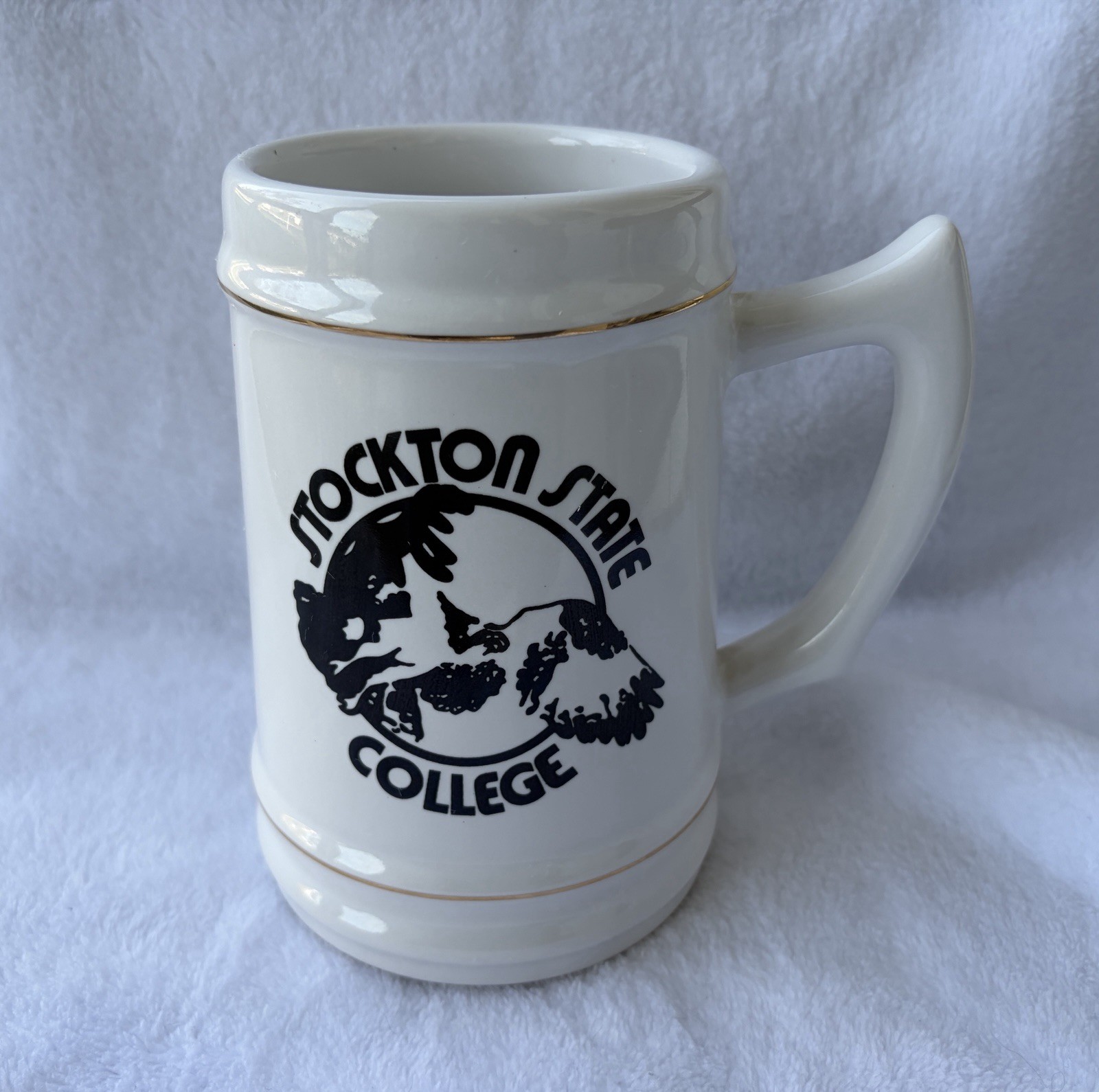 Vintage Stockton State College Galloway NJ Ceramic Stein Mug rare Vintage Stockton State College Galloway NJ Ceramic Stein Mug rare