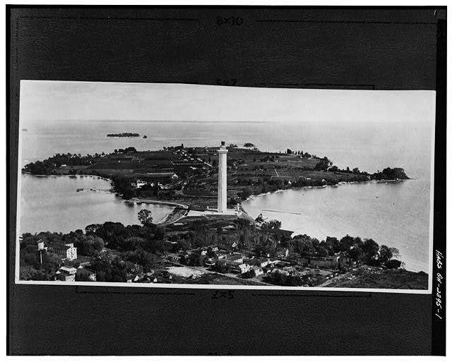 South Bass Island Ohio Perry\'s Victory Peace Memorial 1900s Aerial View