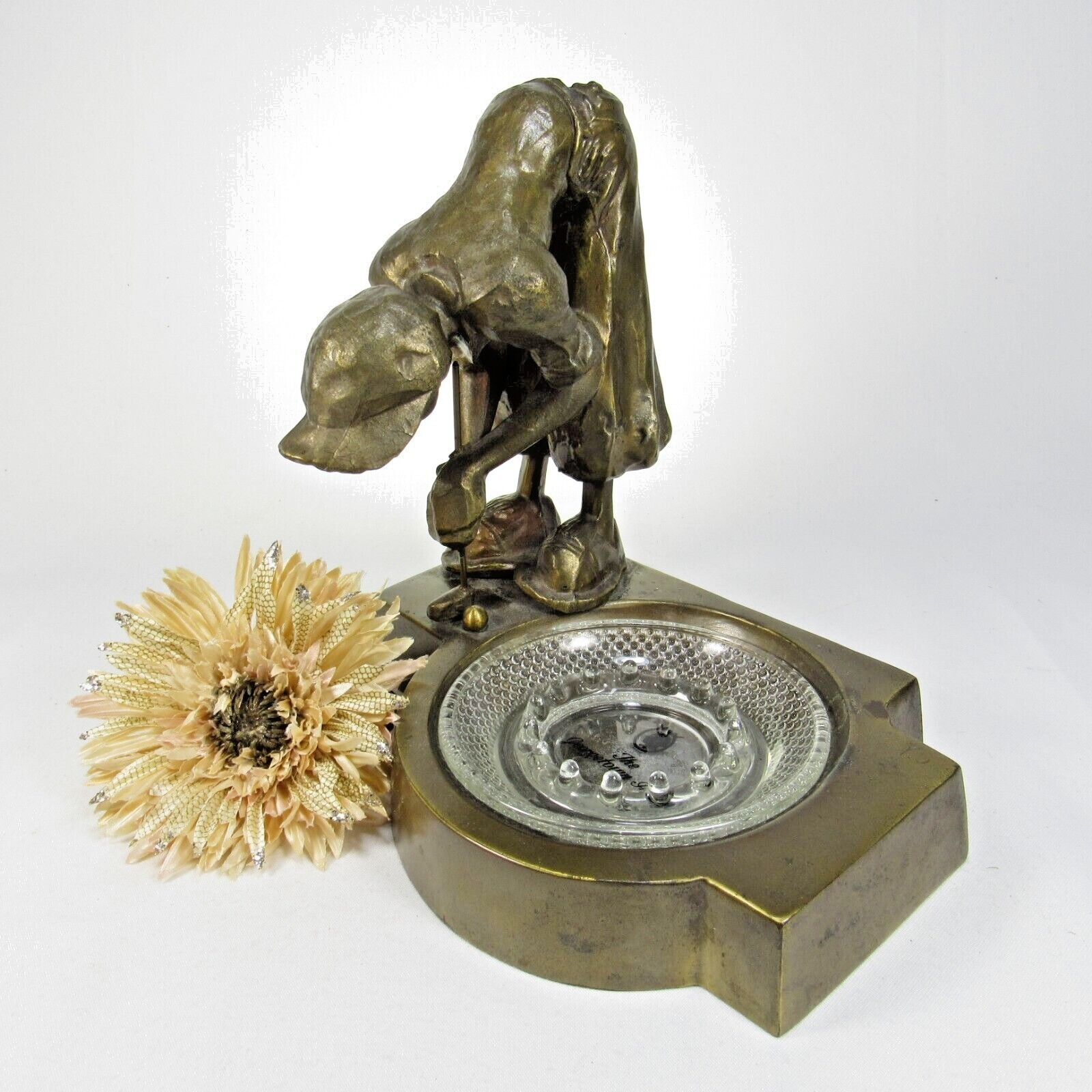 Golf Ashtray Antique Art Deco Golfer by Frankart, Inc. 1920's-30's 8 1/2 Golf Ashtray Antique Art Deco Golfer by Frankart, Inc. 1920's-30's 8 1/2