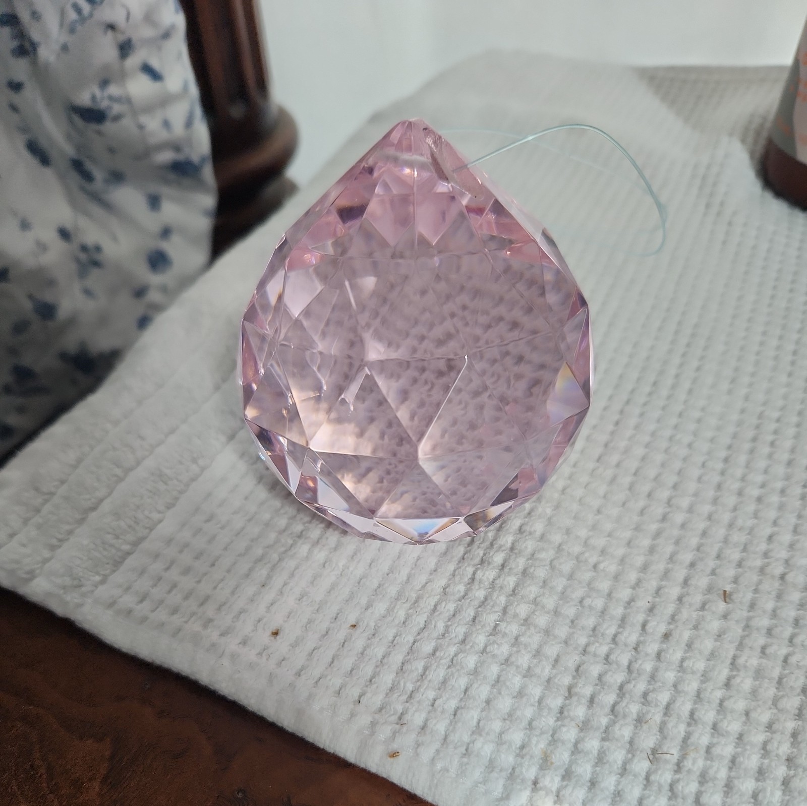 Gorgeous Jumbo Glass Teardrop Crystal Faceted Prism Gorgeous Jumbo Glass Teardrop Crystal Faceted Prism