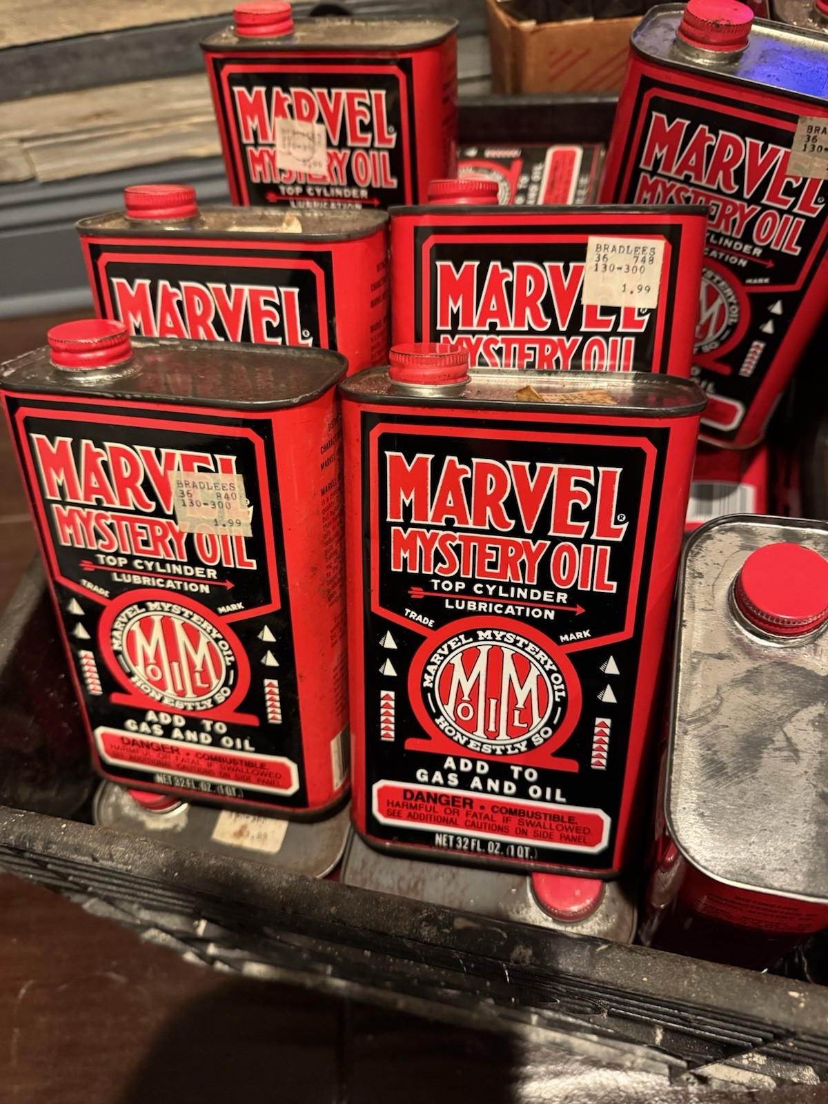 Marvel Mystery Oil Vintage 32oz 1Qt Quart NOS ALL CANS FULL, NEVER OPENED