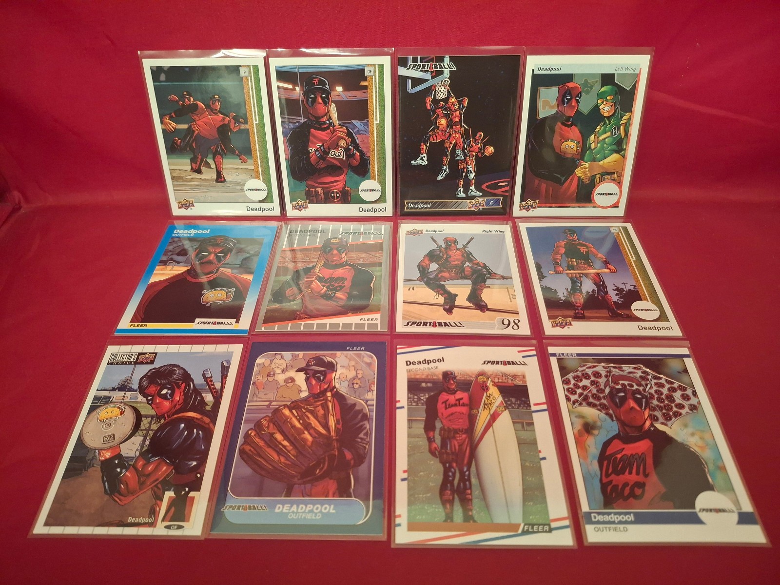 Deadpool - Upper Deck 2019 - Complete Sport Ball Insert Set of 12 - SB1 to SB12