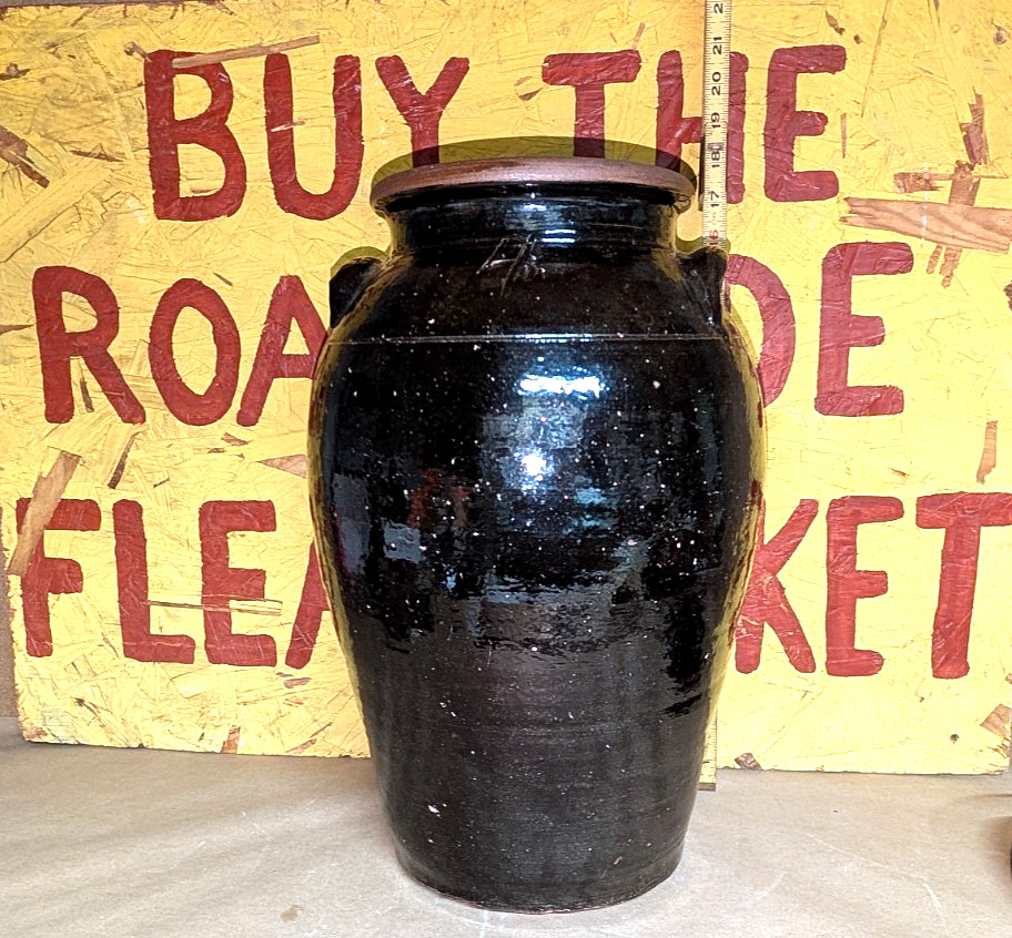 ANTIQUE 1880S SOUTHERN STONEWARE BUTTER CHURN 4 GALLON ALKALINE DRIP GLAZE CROCK ANTIQUE 1880S SOUTHERN STONEWARE BUTTER CHURN 4 GALLON ALKALINE DRIP GLAZE CROCK