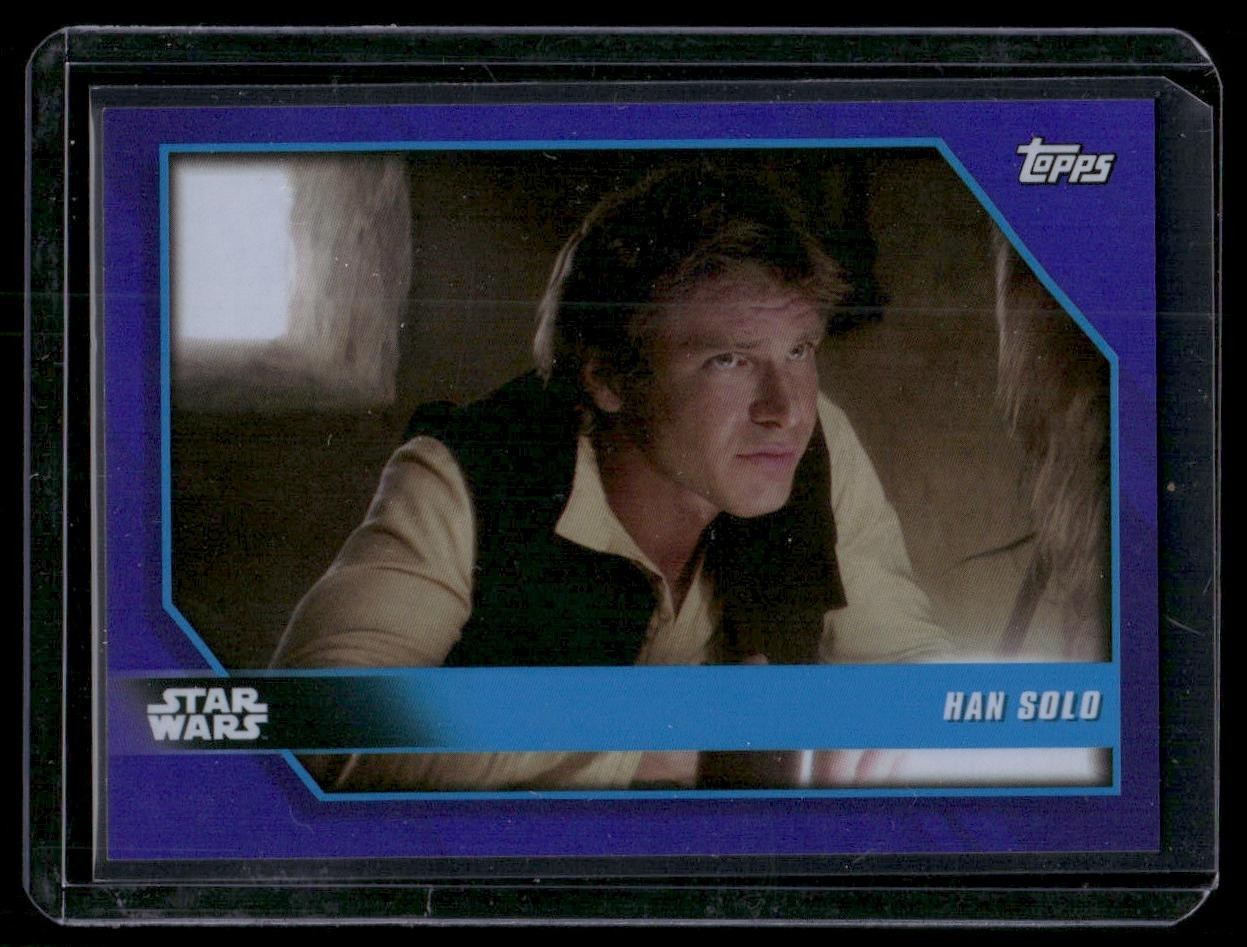 2021 Topps Star Wars The Mandalorian D-5 Han Solo May the 4th Purple 13/25