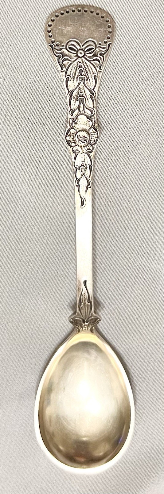 MAGNUS AASE Norway 830S Silver BOW FLOWER SPOON Antique JUNE 1925 C. Berg