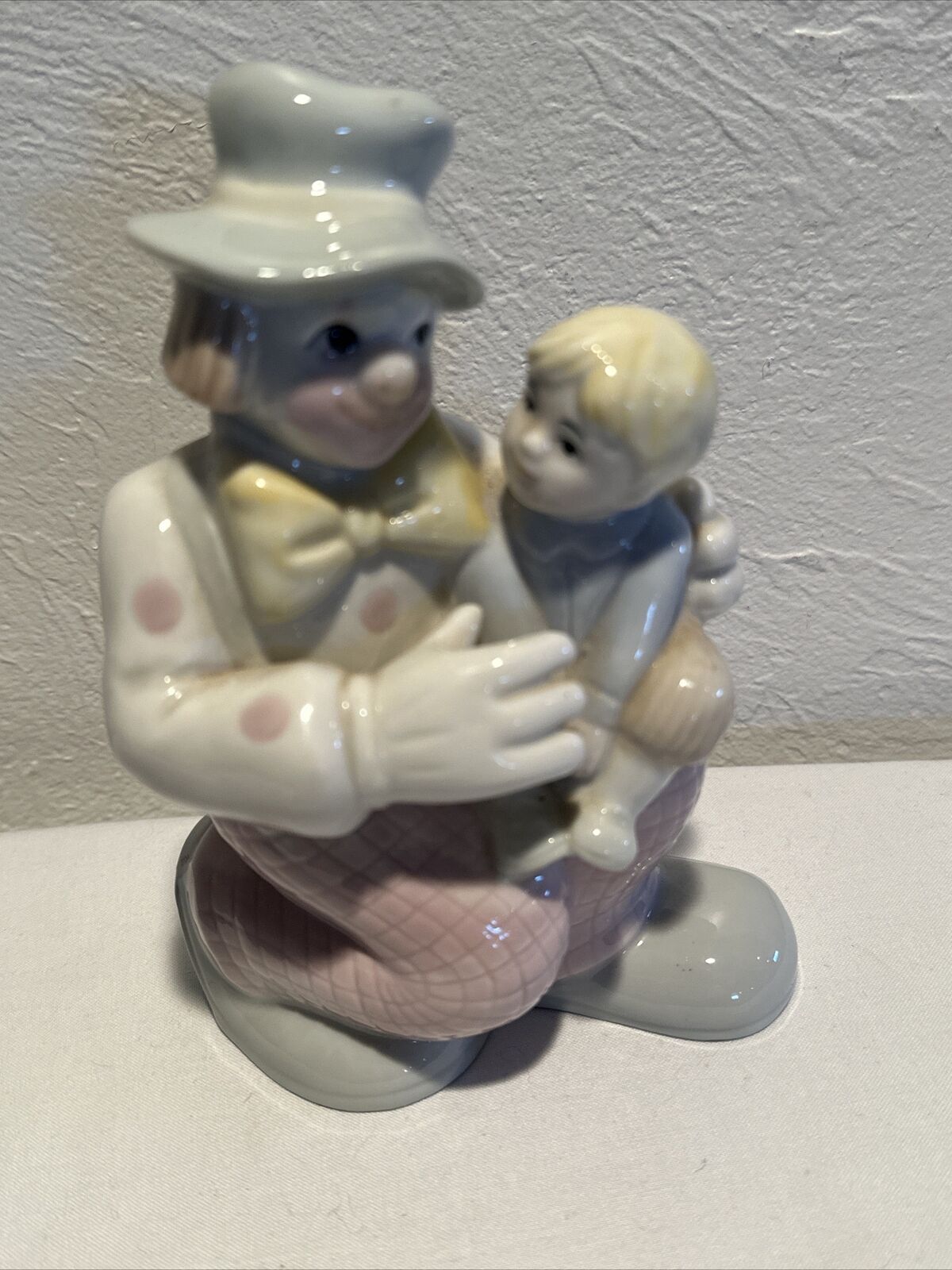 Clown Porcelain Figurine and Child Excel Prestige Collectors Club MCMXC 1990