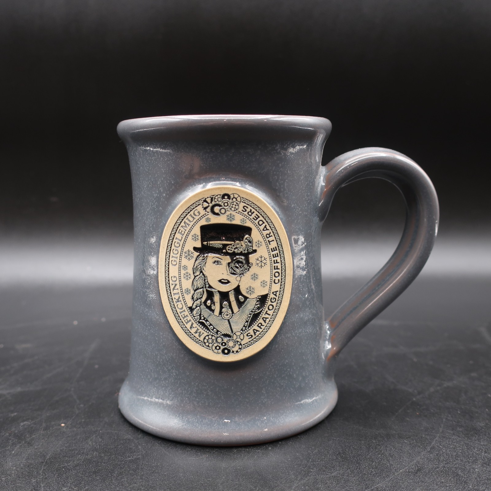 Deneen Pottery Mug Mafficking Gigglemug Saratoga Coffee Traders WC539 - RARE Deneen Pottery Mug Mafficking Gigglemug Saratoga Coffee Traders WC539 - RARE