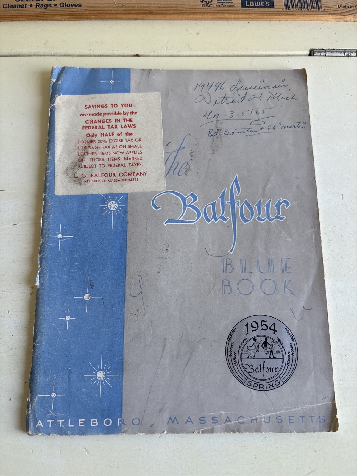 Vintage 1954 Balfour Blue Book Catalog Fraternity Jewelry Pins Military Knives