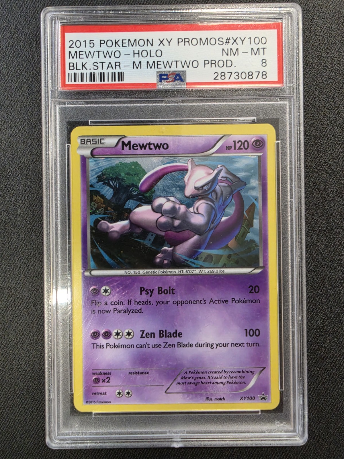 2015 POKEMON XY BLACK STAR PROMOS MEGA MEWTWO PRODUCTS #XY100 MEWTWO-HOLO PSA 8 2015 POKEMON XY BLACK STAR PROMOS MEGA MEWTWO PRODUCTS #XY100 MEWTWO-HOLO PSA 8