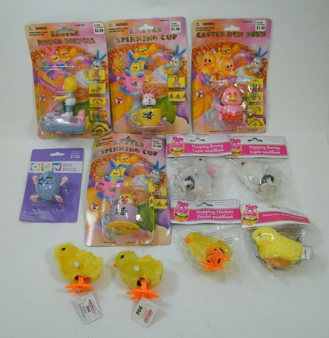 NEW EASTER WIND - UPS CHICKS, BUNNIES, EGG, SPINNING CUP
