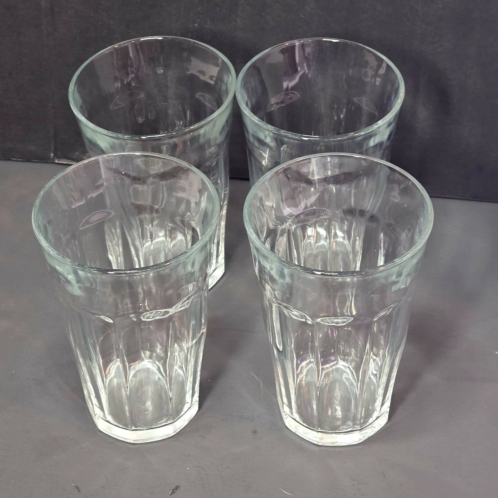 Lot Of 4 DURALEX FRANCE Glasses 5” Tall Heavy Duty