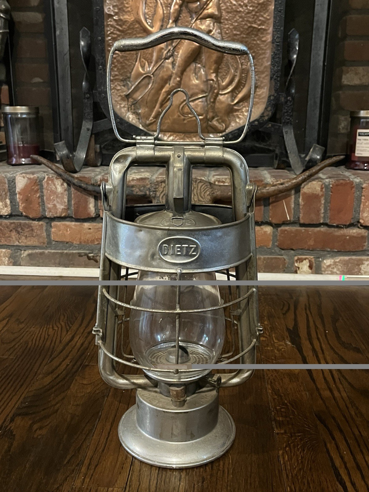 Antique Nickel Plated Brass DIETZ King Nickel Plated  Fire Dept. Lantern