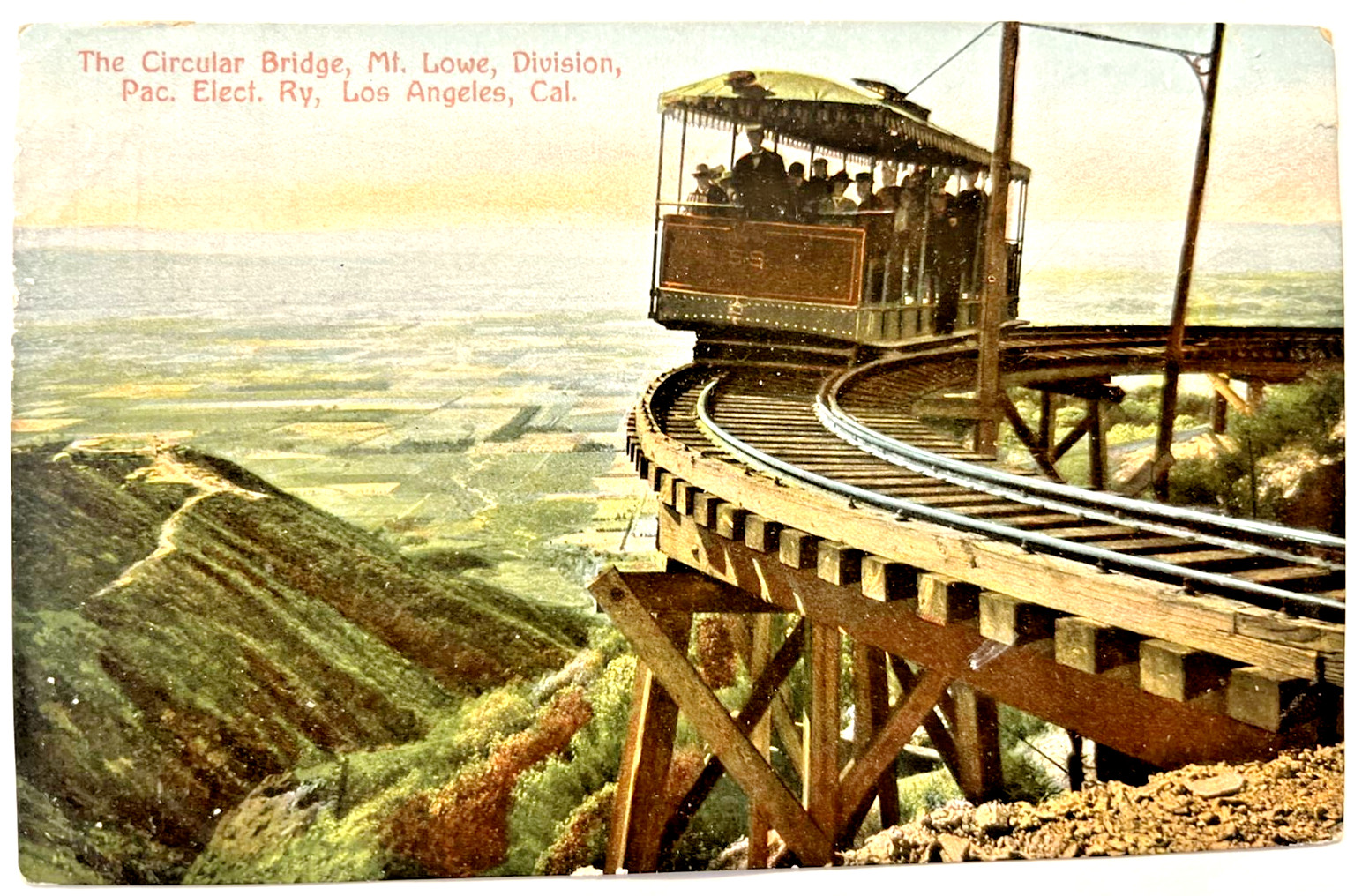 Vintage PC Circular Bridge Mt. Lowe Division Pac. Elect. Ry. LA  CA   2170