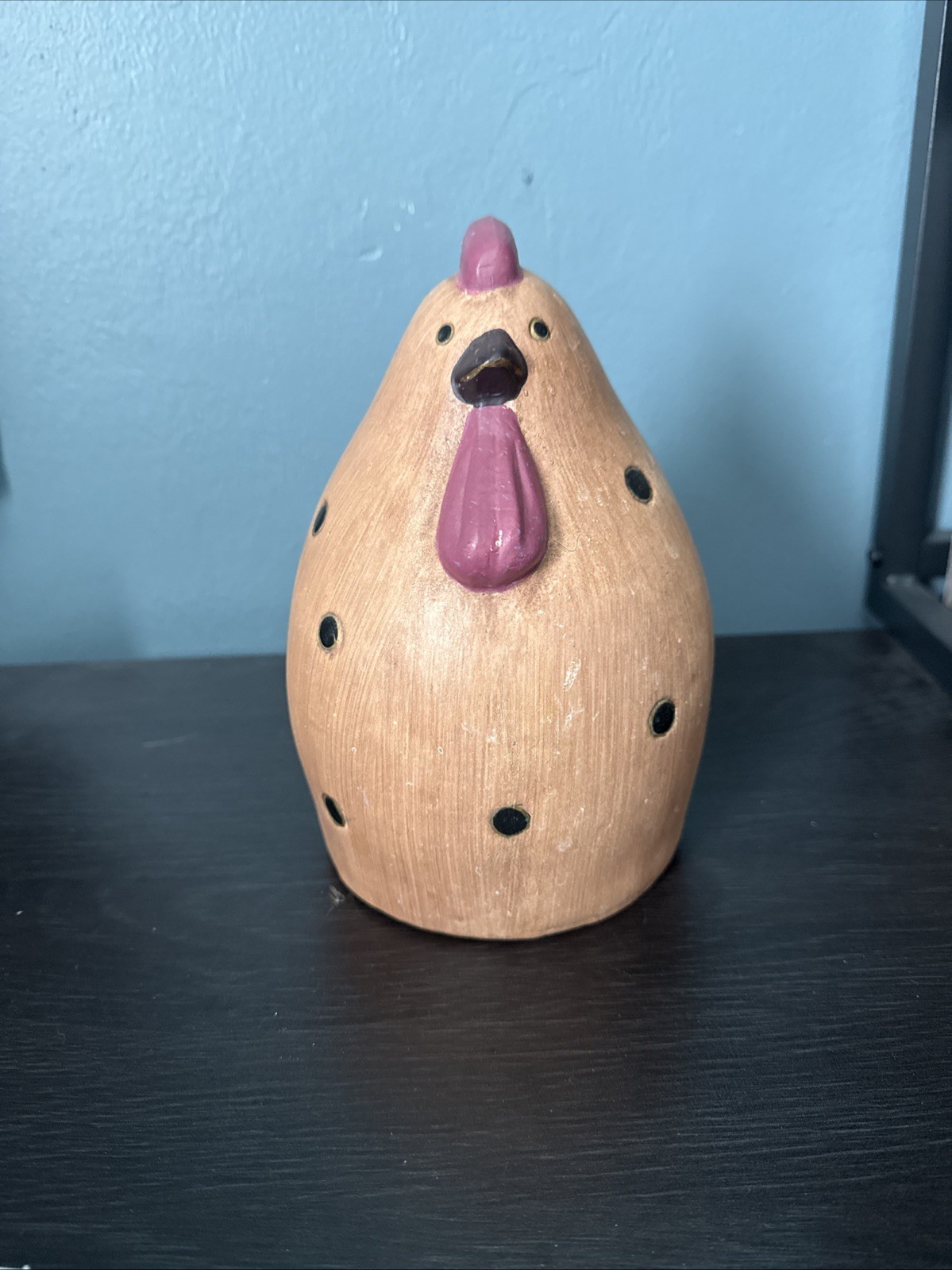 Polka Dotted Pottery Chicken 