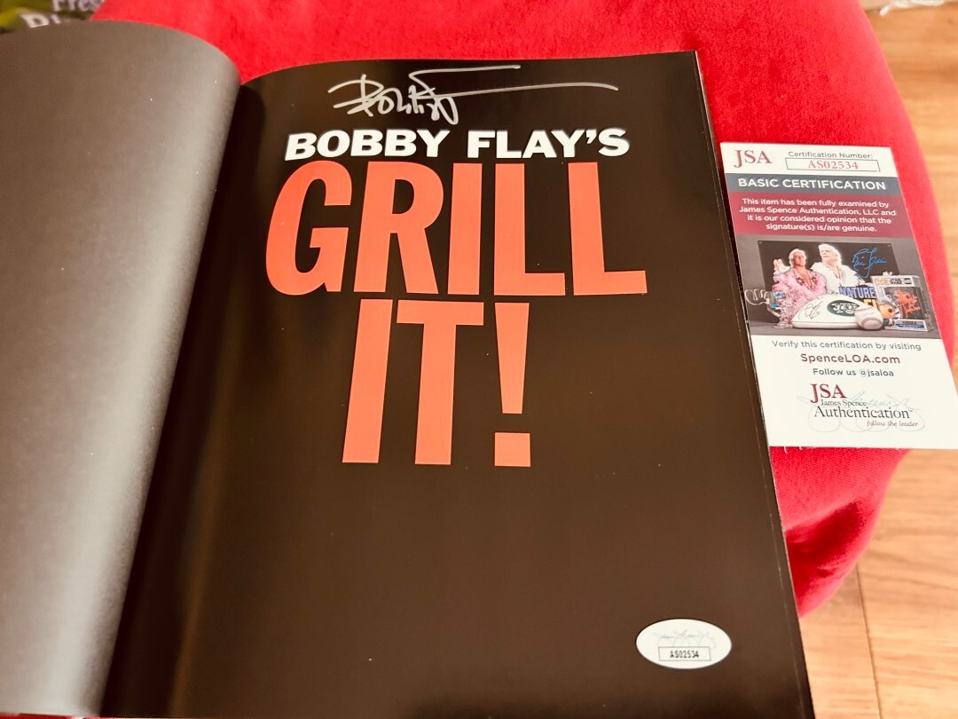 Food Network Chef Bobby Flay signed autographed Grill It hardcover cookbook JSA