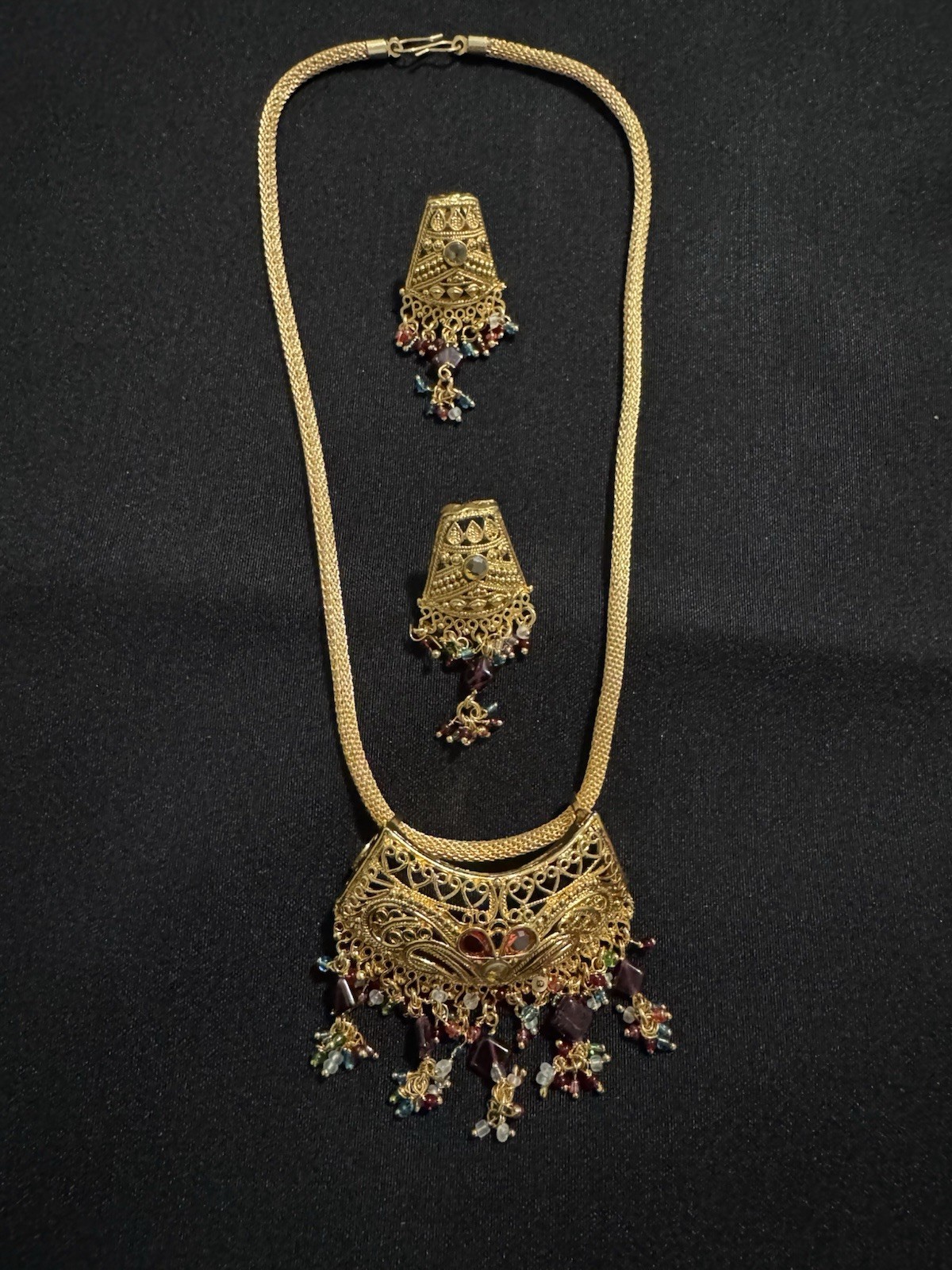 Indian Bollywood Style Designer Gold Plated Fashion Earring /Necklace Set