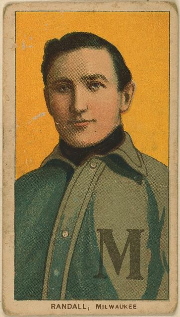 Photo:Milwaukee WI Newt Randall 1910s Baseball Portrait T206 White Border