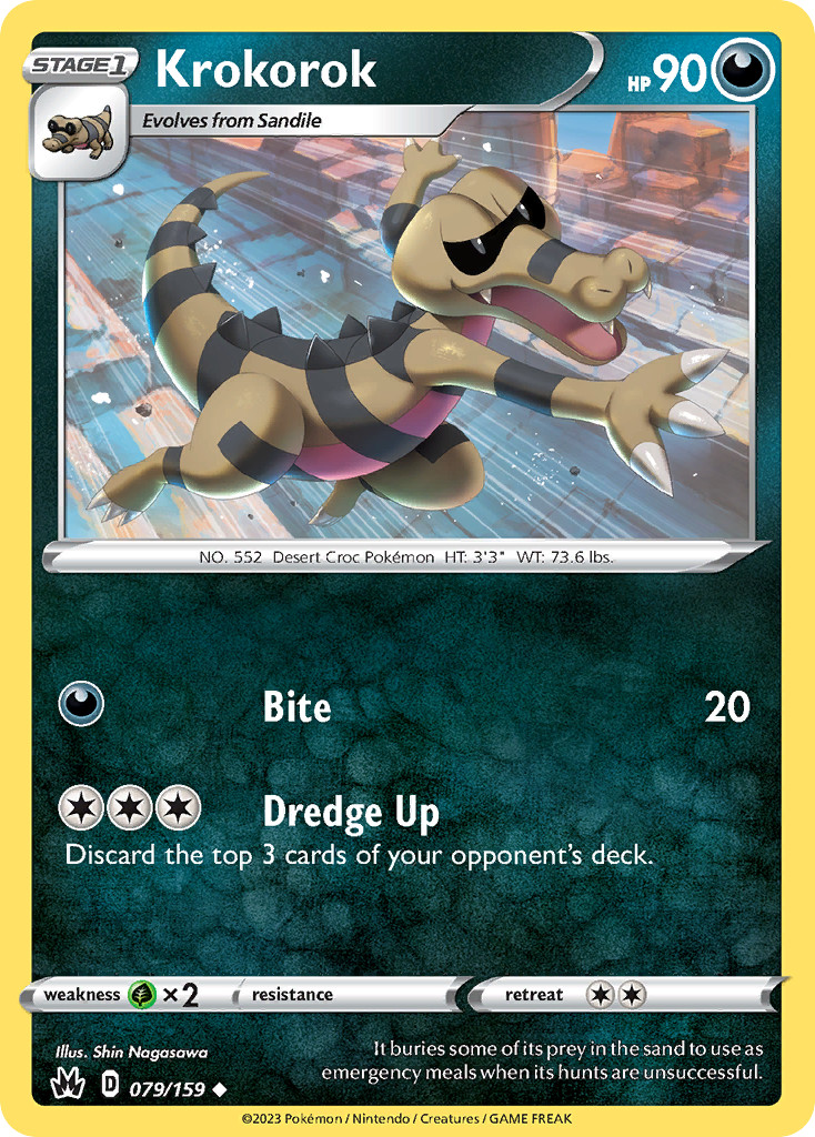 Krokorok 079/159 Uncommon CROWN ZENITH Pokemon Near Mint