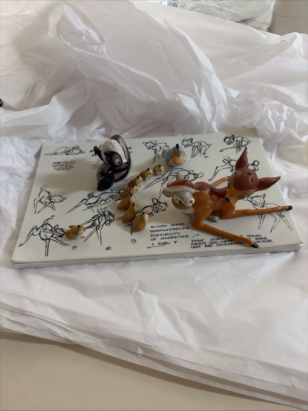 Walt Disney Bambi Flower Thumper 1942 60th Year Model Sheet Figurine 258 Of 3000