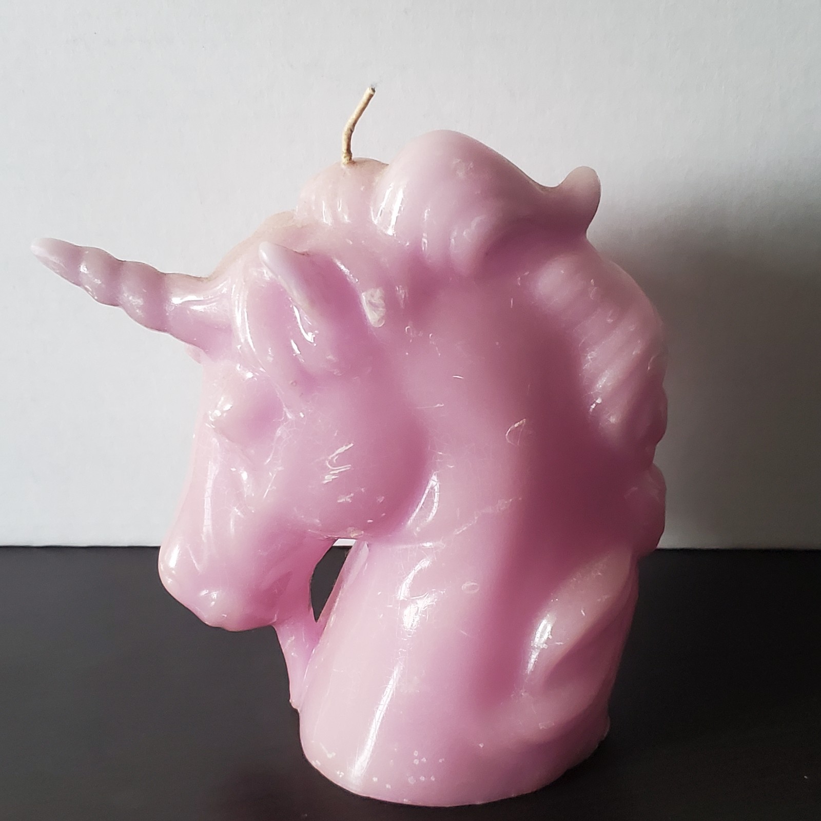 Vintage Pink Unicorn Head Candle - Approximately 6.5'' Tall