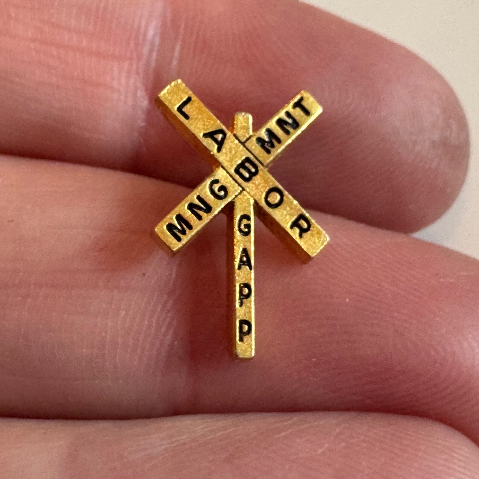 Vintage Railroad Labor Management GAPP Gold Tone Lapel Pin Train Vintage Railroad Labor Management GAPP Gold Tone Lapel Pin Train