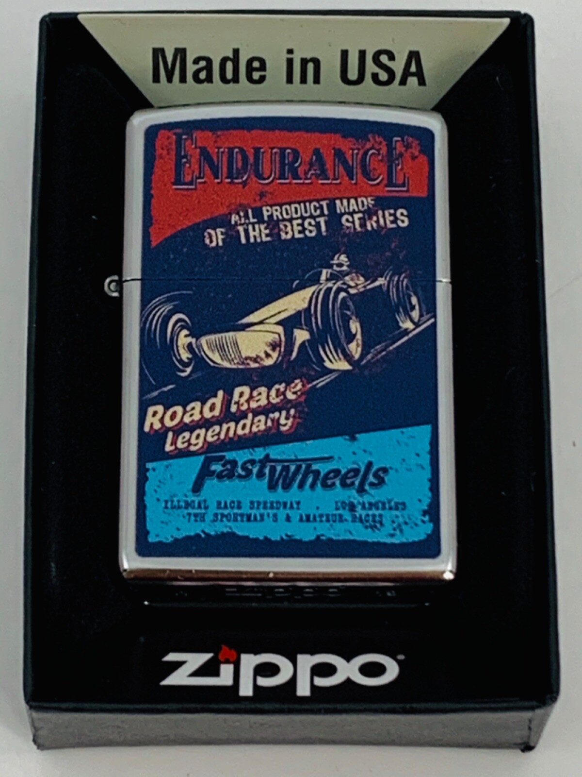 Zippo Bradford Lighter Endurance Fast Wheels New In Box MAD in USA