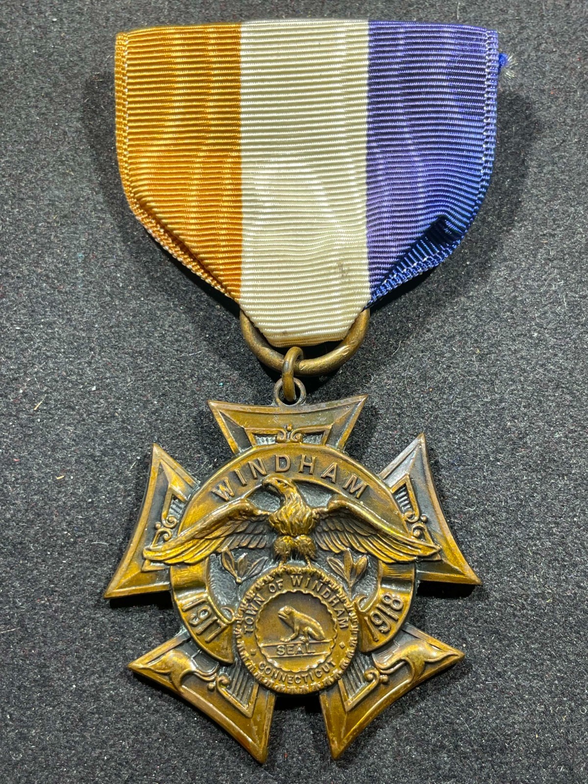 WW1 WWI US Army Navy USMC Military Windham Connecticut CT State Service Medal