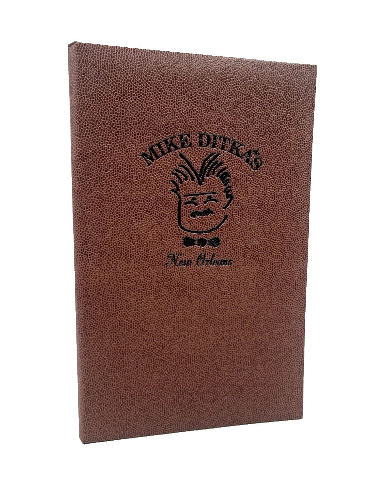 VINTAGE Mike Ditka New Orleans Restaurant Menu Cover Football Leather Caricature