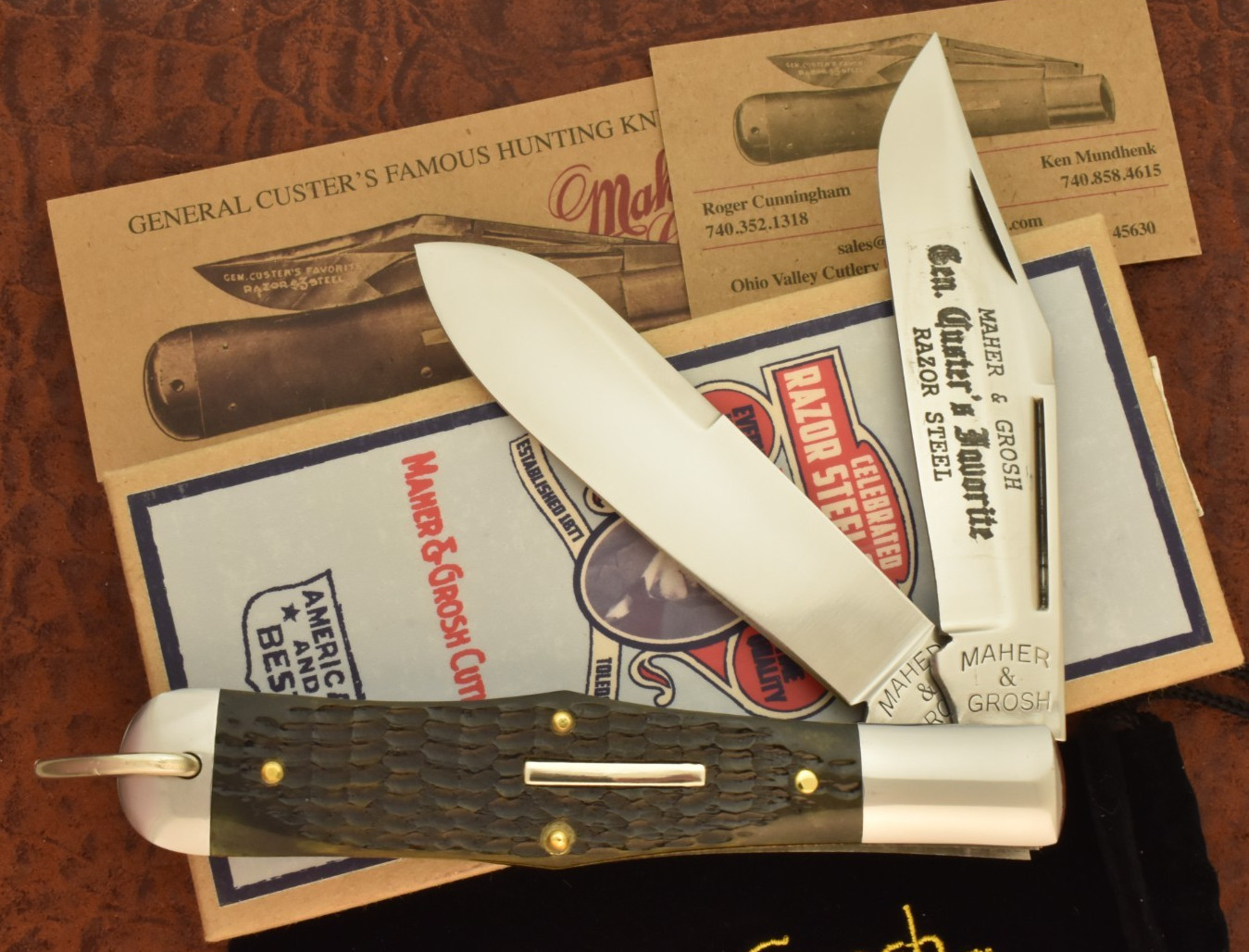 MAHER & GROSH Great Eastern GEC JUMBO BONE BIG 2 BLADED COKE BOTTLE KNIFE (36406