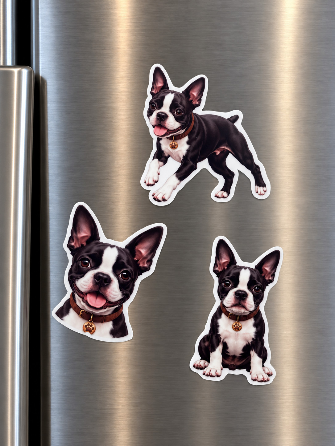 3 Boston Terrier Dog Magnets Handmade Fridge Refrigerator Decor Puppy Gift Set 3 Boston Terrier Dog Magnets Handmade Fridge Refrigerator Decor Puppy Gift Set
