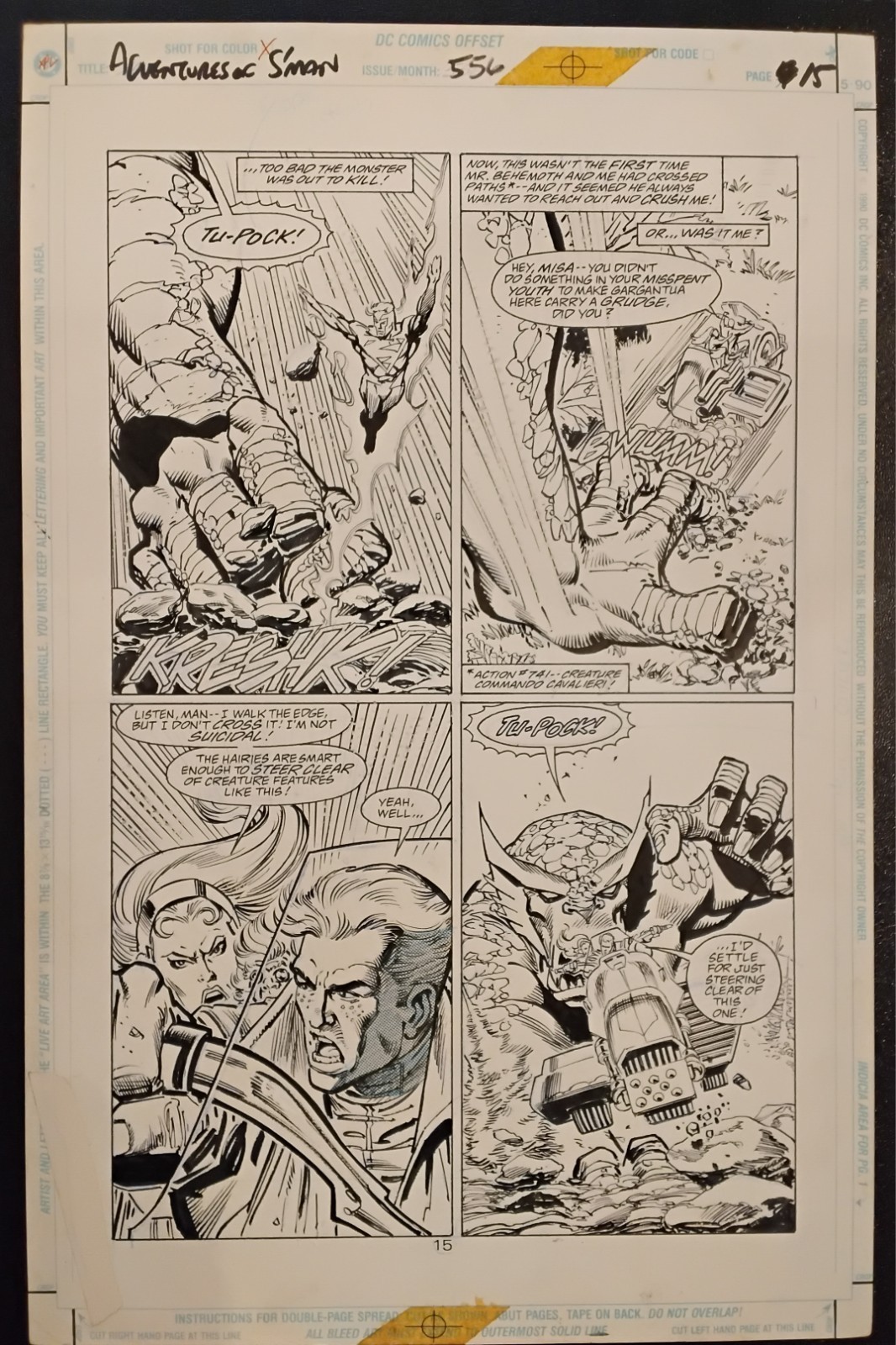 Ron Frenz ADVENTURES. OF SUPERMAN #556 Original  DC Comics Panel Page Artwork  