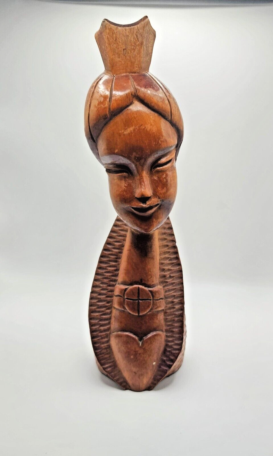 Vintage Hand Carved Wooden Female Figure 10\