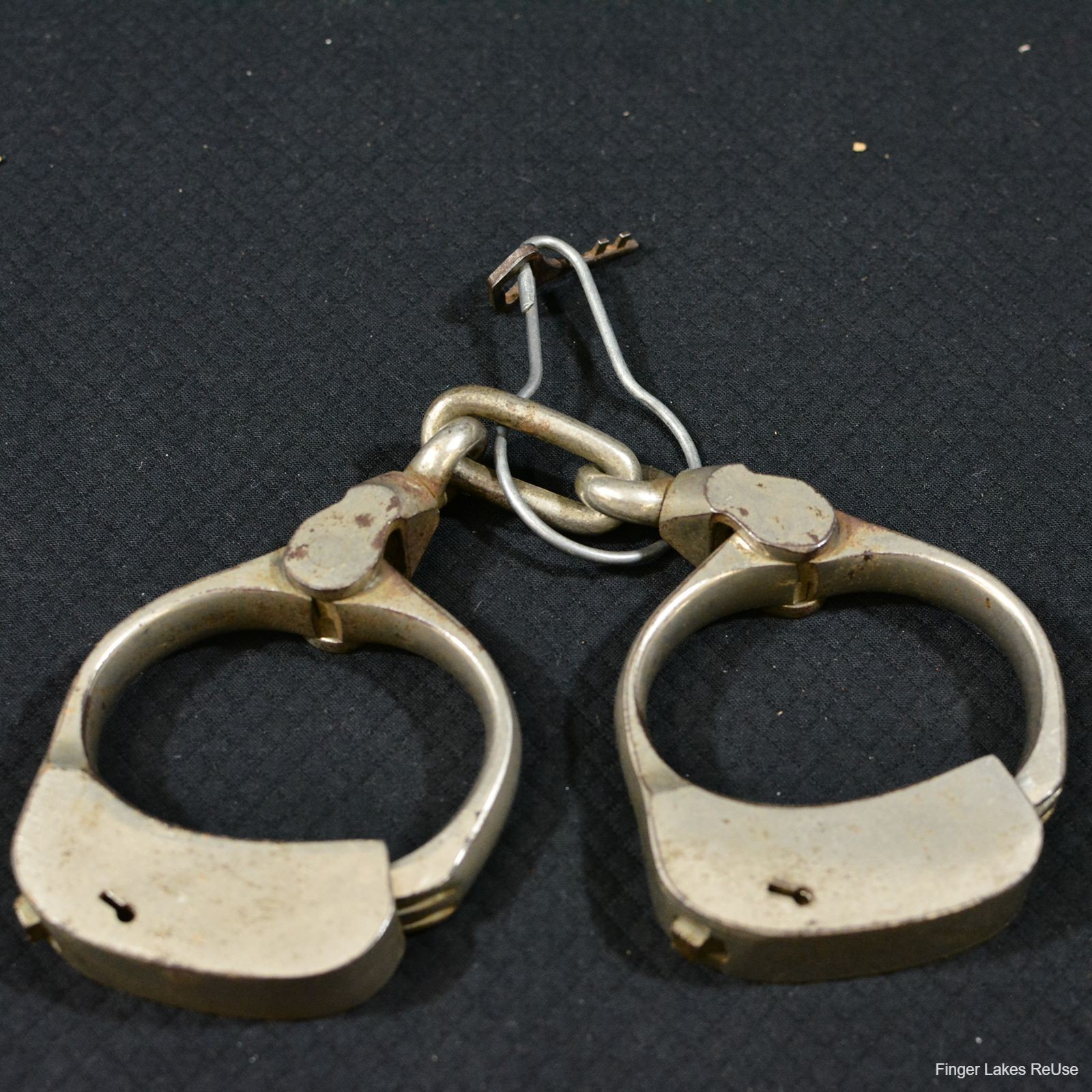Antique 1882 Bean Patrolman Handcuffs Key Police Restraints Jail Lock Shackles
