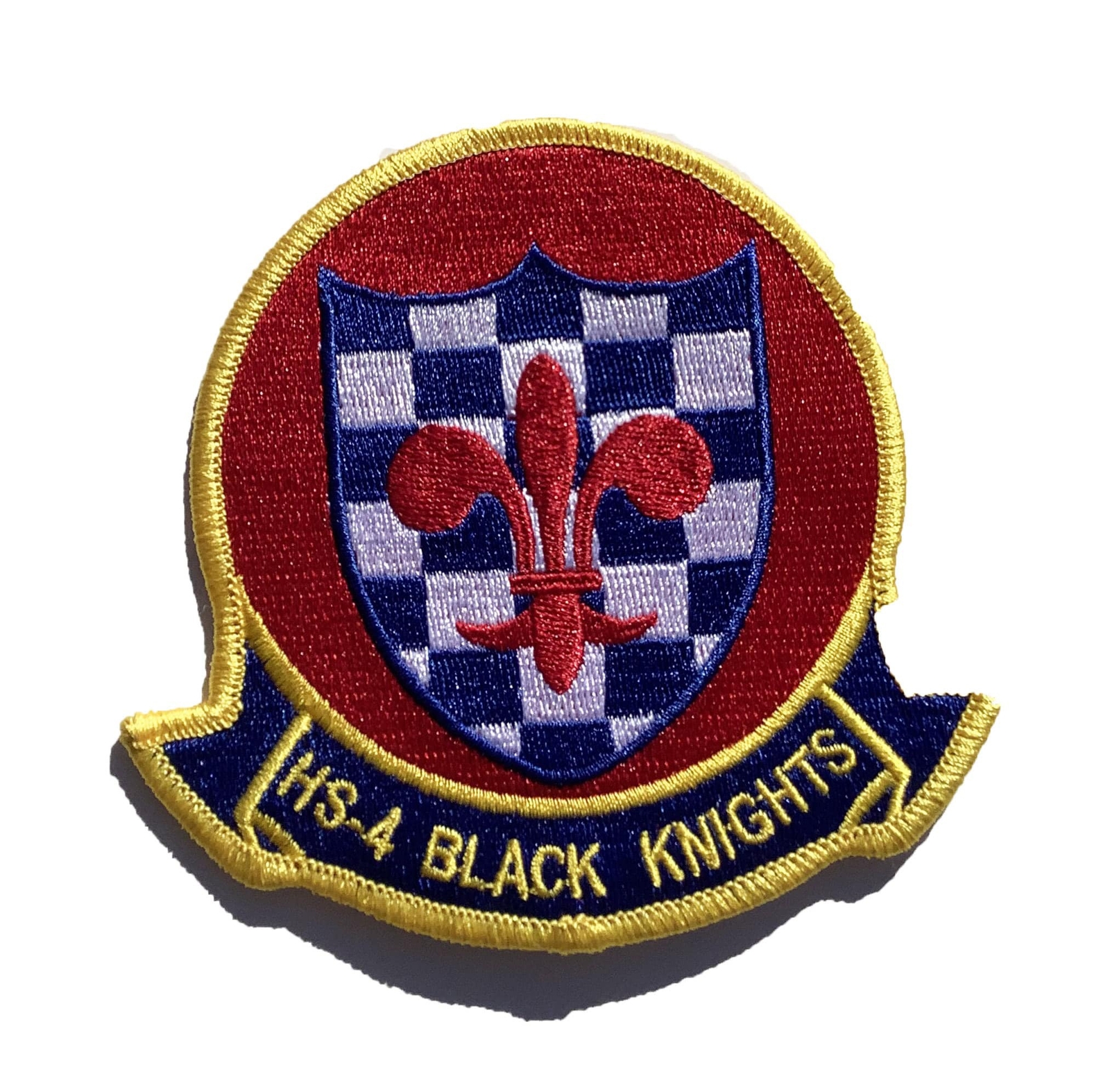 HS-4 Black Knights Squadron Patch, 4 in, Embroidered Insignia