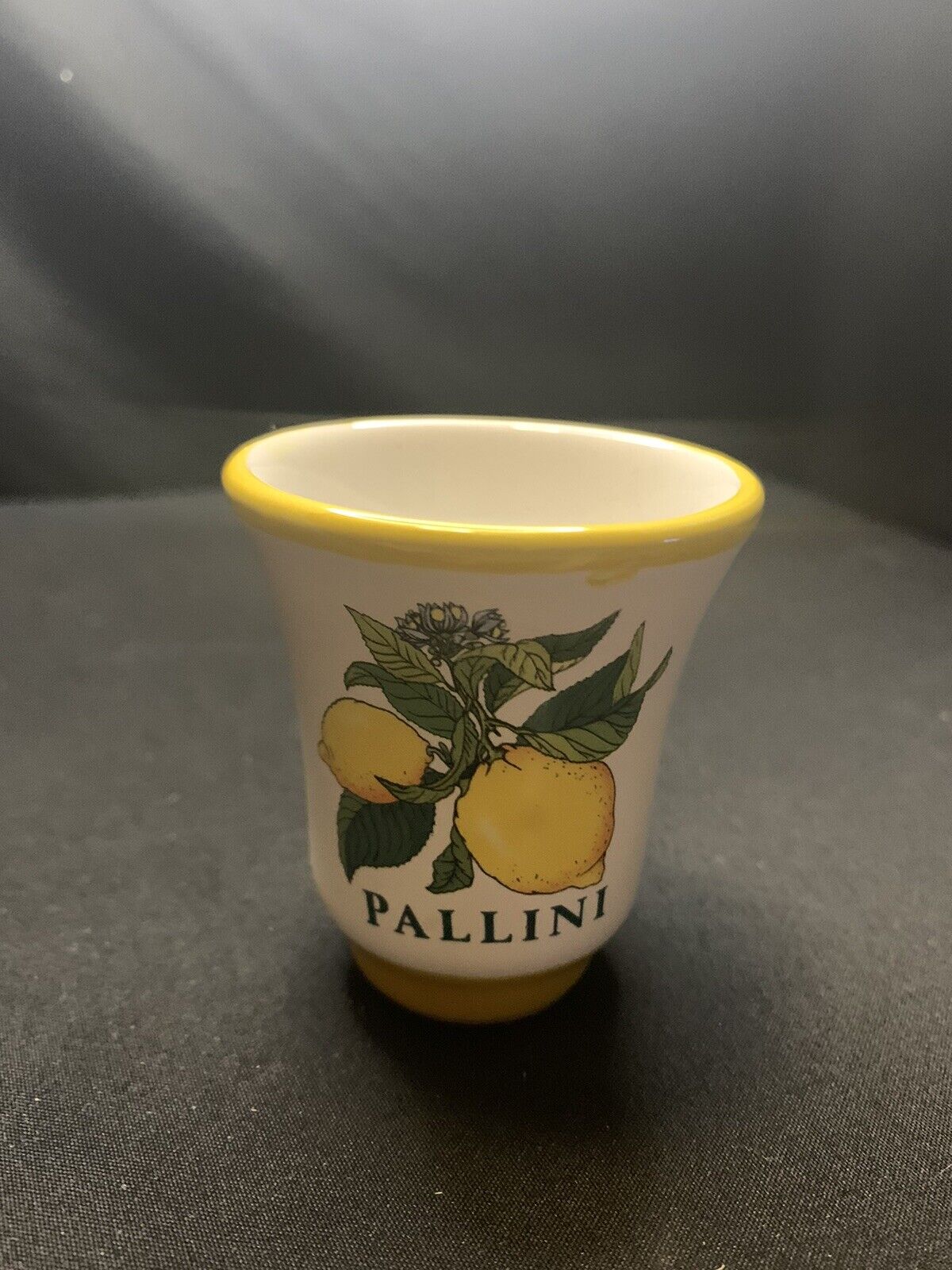 Pallini Limoncello Deruta Italy Lemon Design Ceramic Shot Glass