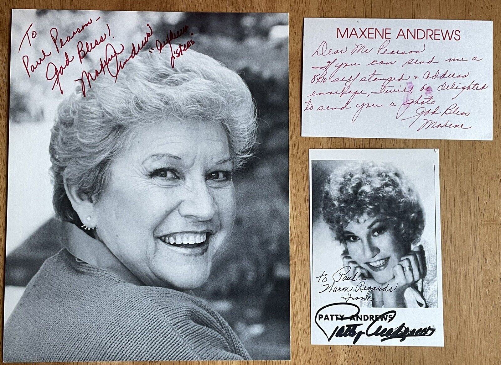 The Andrews Sisters Autographs (Maxene & Patty Andrews)