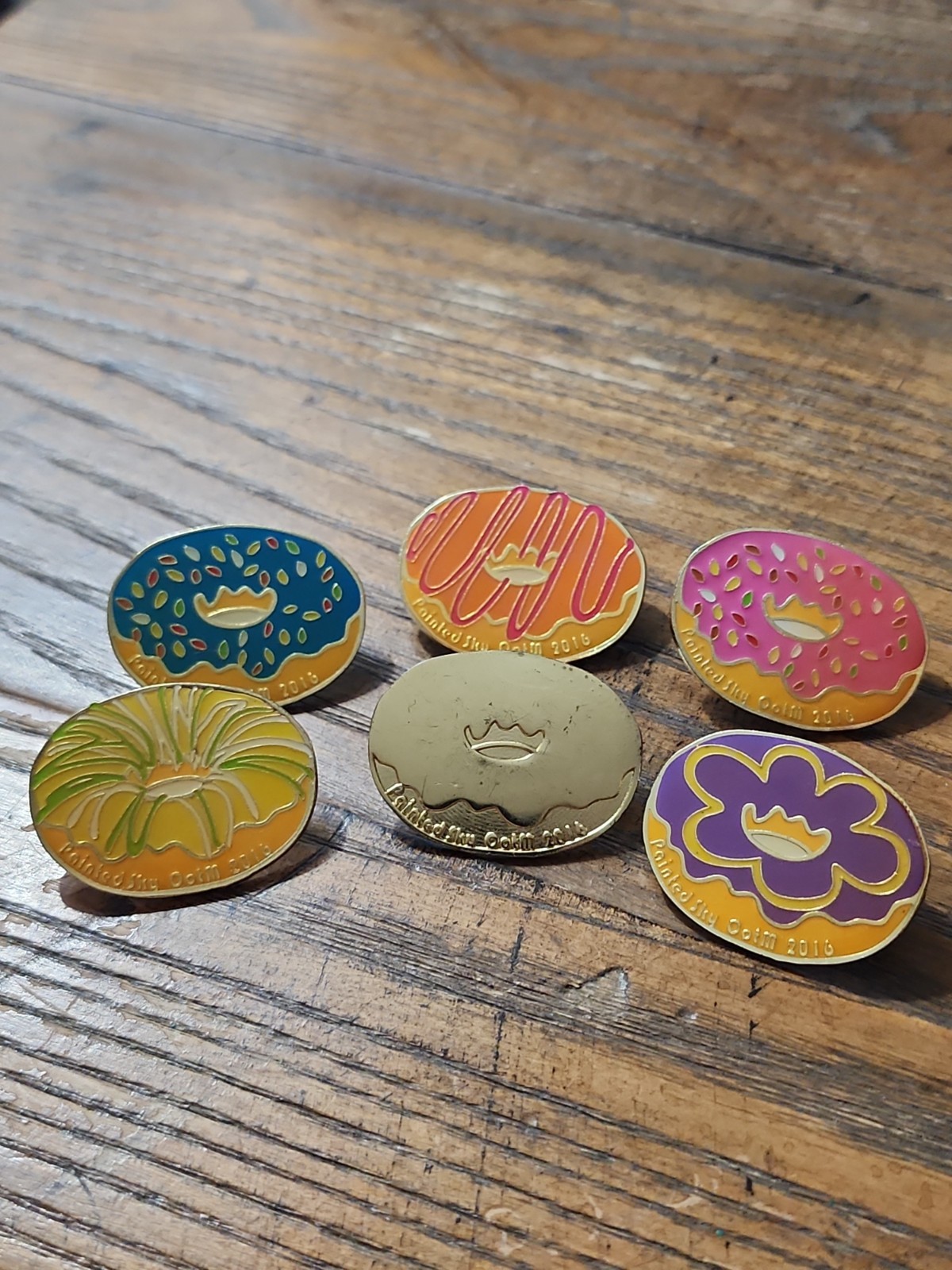Odyssey of the Mind OOTM Oro Valley Arizona Painted Sky 6 Donut Pin Set Lot 2016