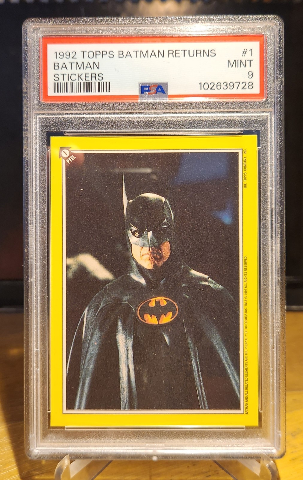 1992 Topps Batman Returns Stickers #1 Batman PSA MINT 9 HOT 🔥 
