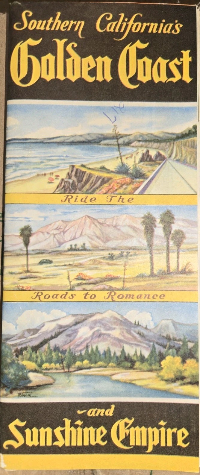 1957 CALIFORNIA Southern California's Golden Coast and Sunshine Empire Map