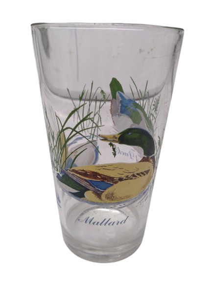 Vintage DUCK Drinking Glass / Tumbler - Mallard / Wood Duck / Canvasback