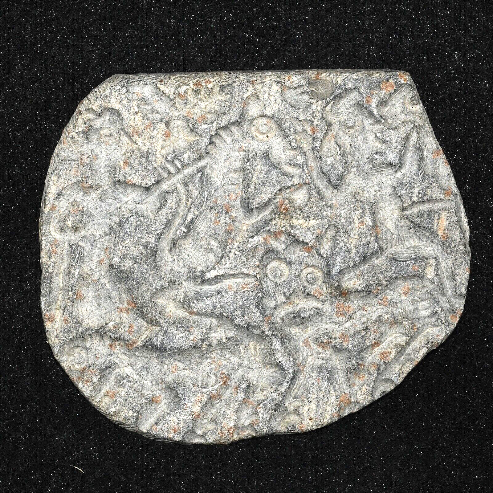 Large Ancient Jiroft Civilization Stone Tile Pendant with Engravings