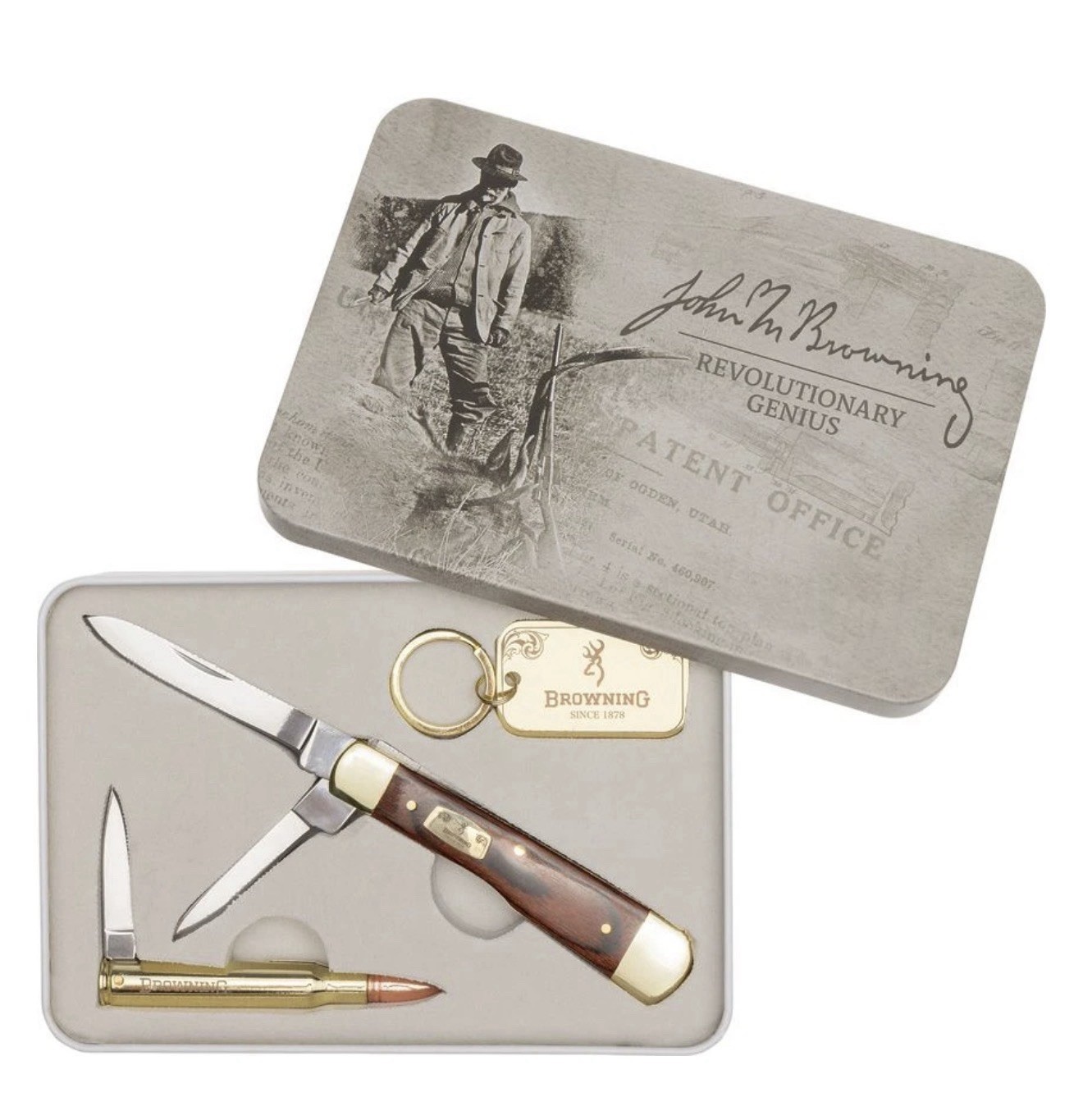 John M Browning Combo Tin Set of 2 Knives
