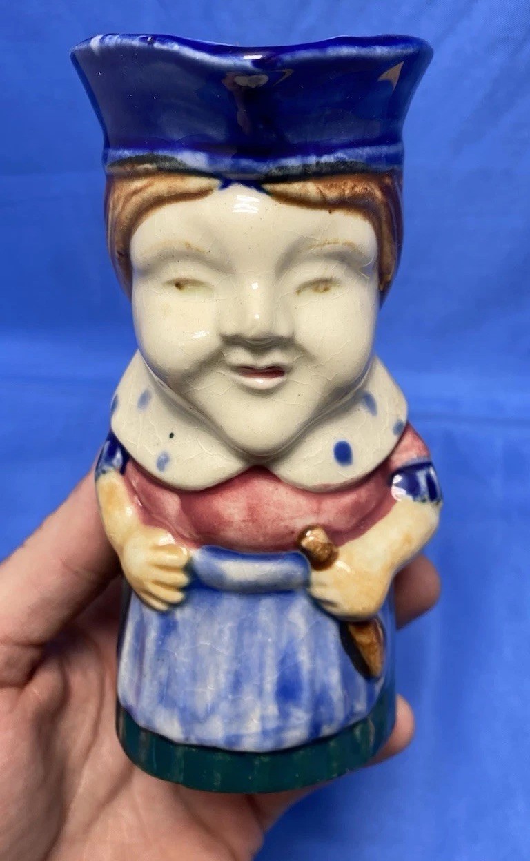 Vintage Toby Jug Colonial Woman Figural Pitcher Japan Hand Painted 5.5”